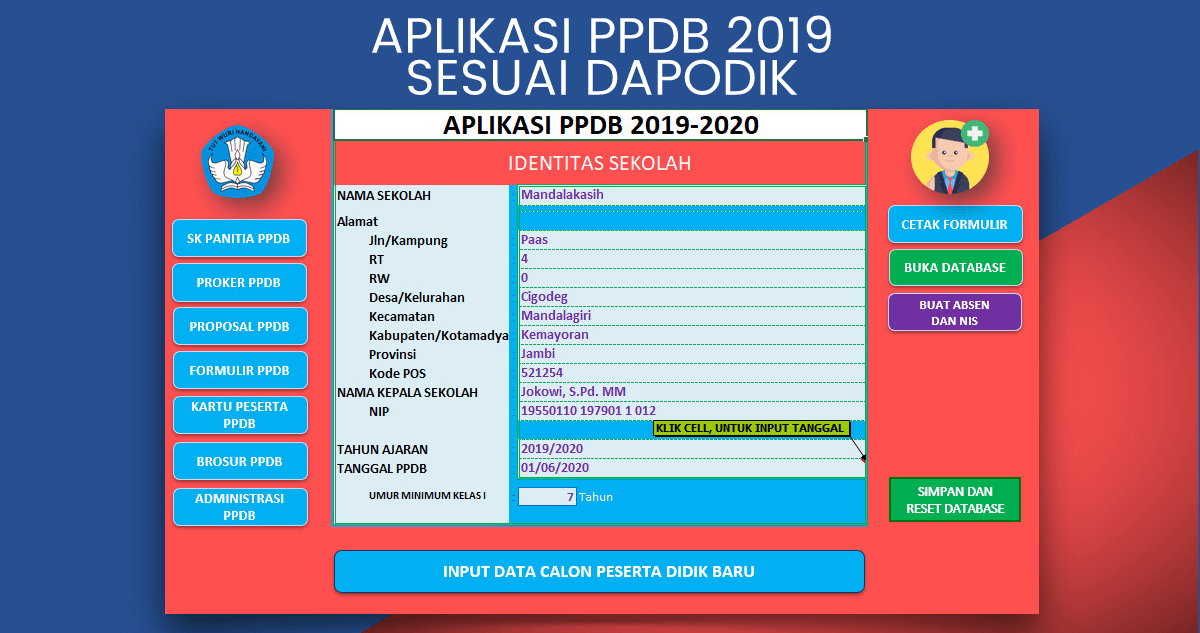 Aplikasi Ppdb Excel 2019 - KibrisPDR