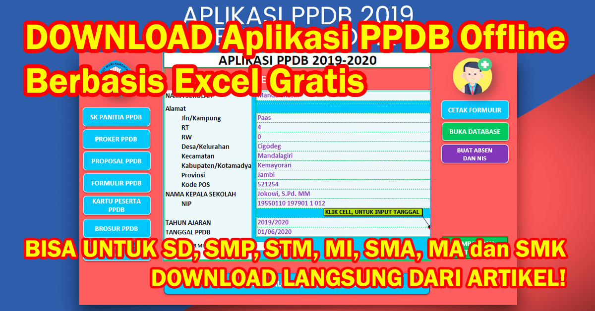 Detail Aplikasi Ppdb Excel 2019 Nomer 2