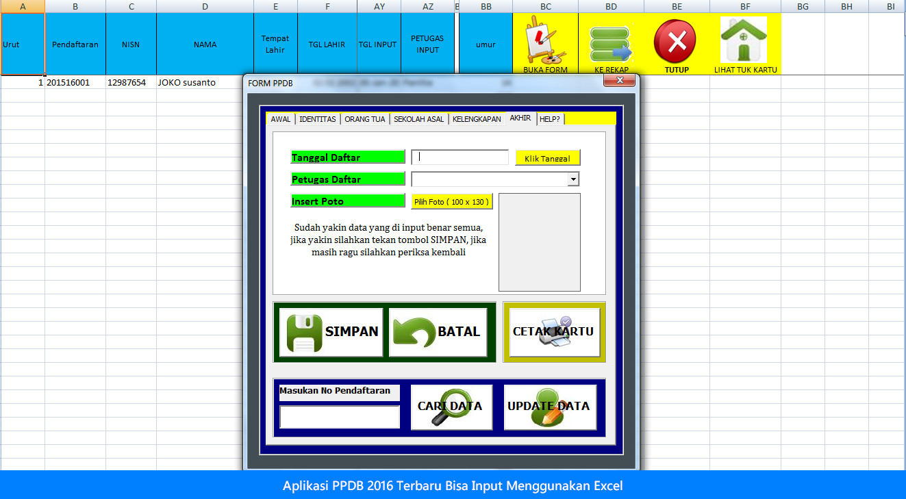 Detail Aplikasi Ppdb Excel 2019 Nomer 3