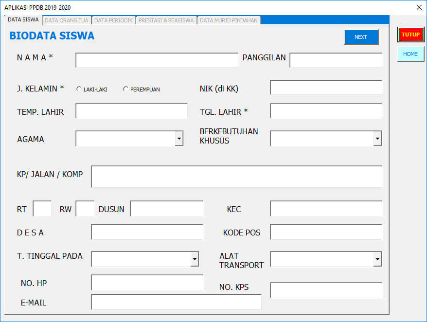 Detail Aplikasi Ppdb Excel 2019 Nomer 4