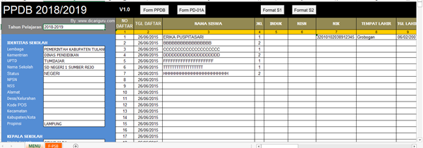 Detail Aplikasi Ppdb Excel 2019 Nomer 32