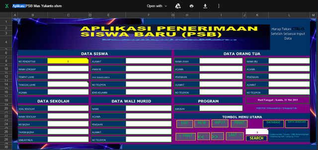 Detail Aplikasi Ppdb Excel 2019 Nomer 52