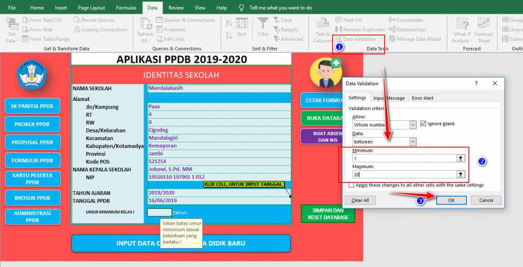 Detail Aplikasi Ppdb Excel 2019 Nomer 7