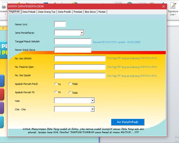 Detail Aplikasi Ppdb Excel 2019 Nomer 8