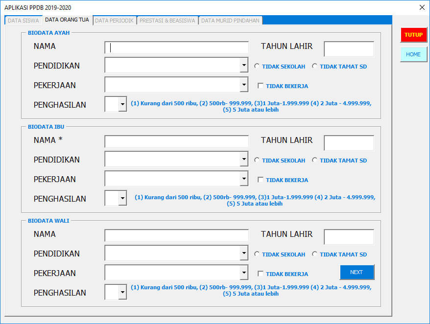 Detail Aplikasi Ppdb Excel 2019 Nomer 10