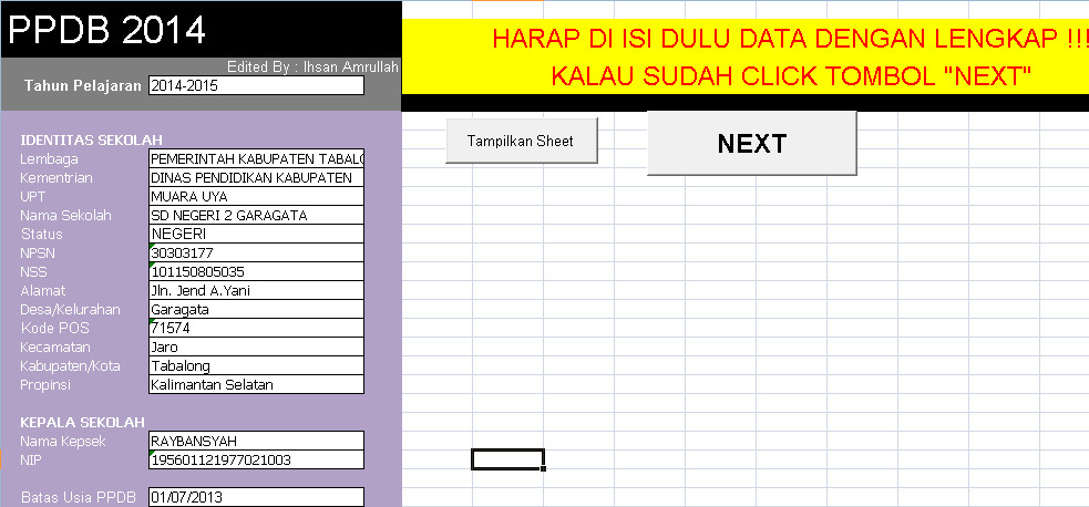 Detail Aplikasi Ppdb Excel Gratis Nomer 14