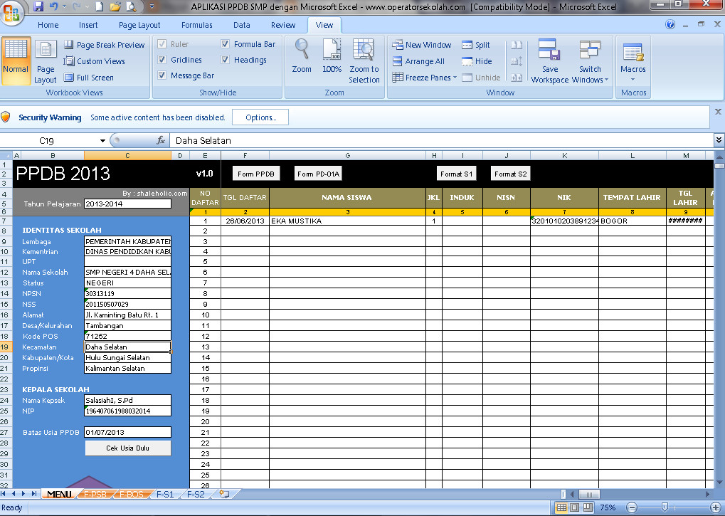 Detail Aplikasi Ppdb Excel Gratis Nomer 24