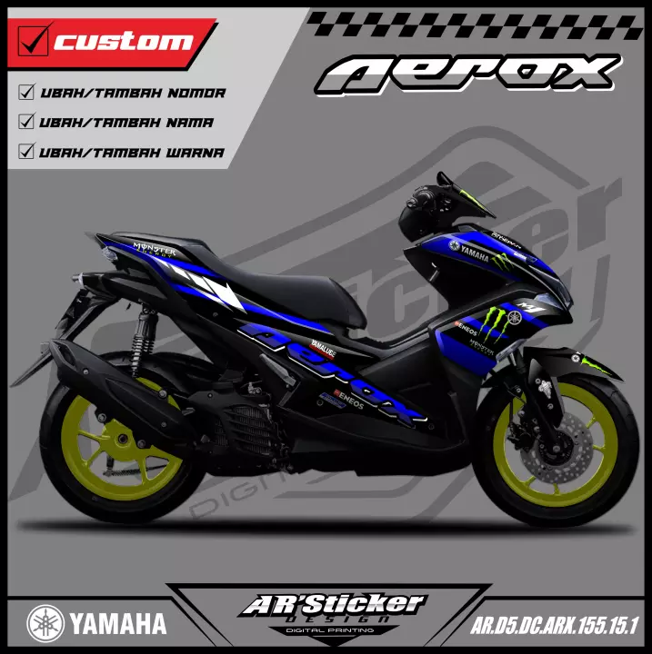 Detail Desain Decal Aerox Nomer 34