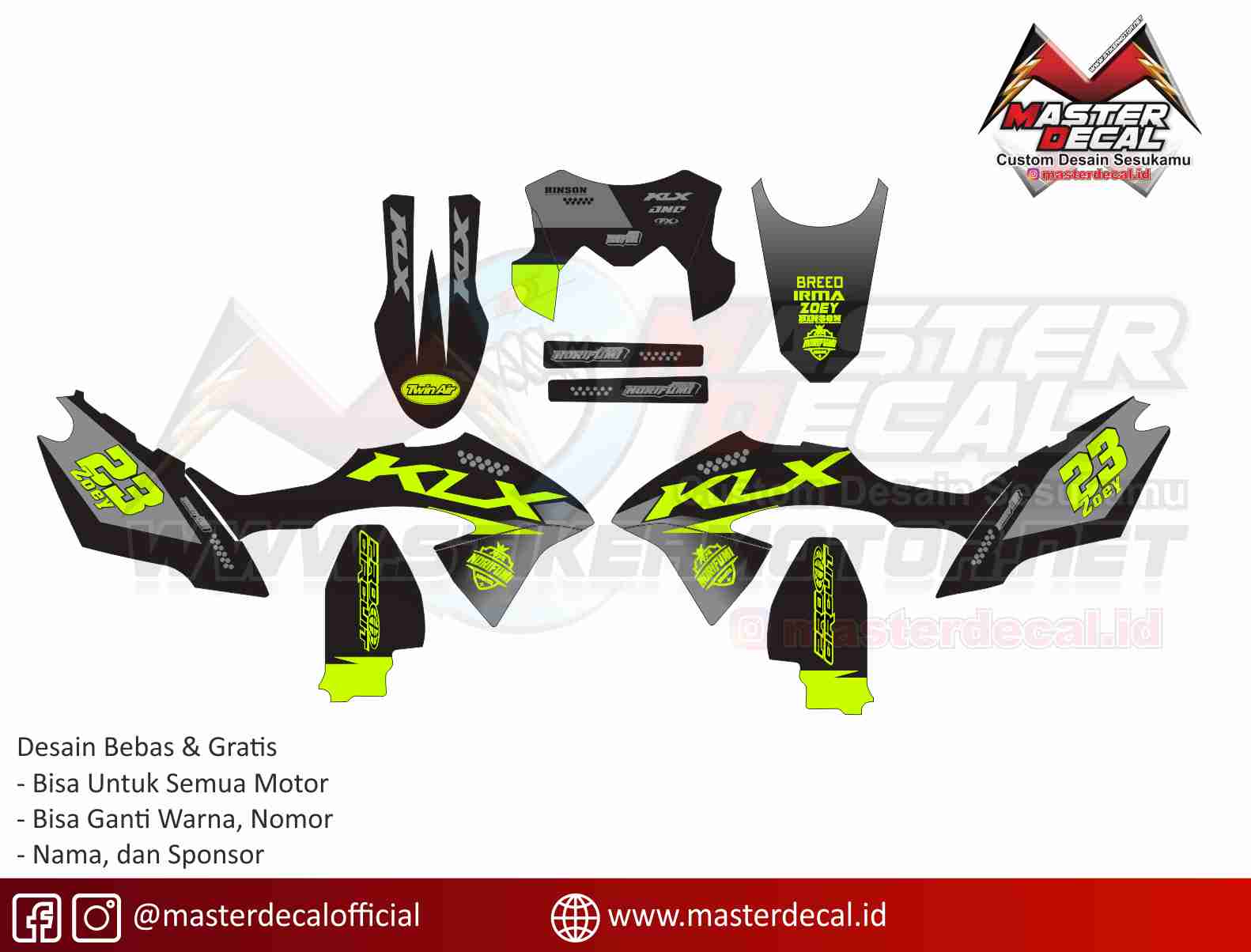 Detail Desain Decal Klx Bf Nomer 35