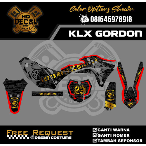 Detail Desain Decal Klx Gordon Nomer 44