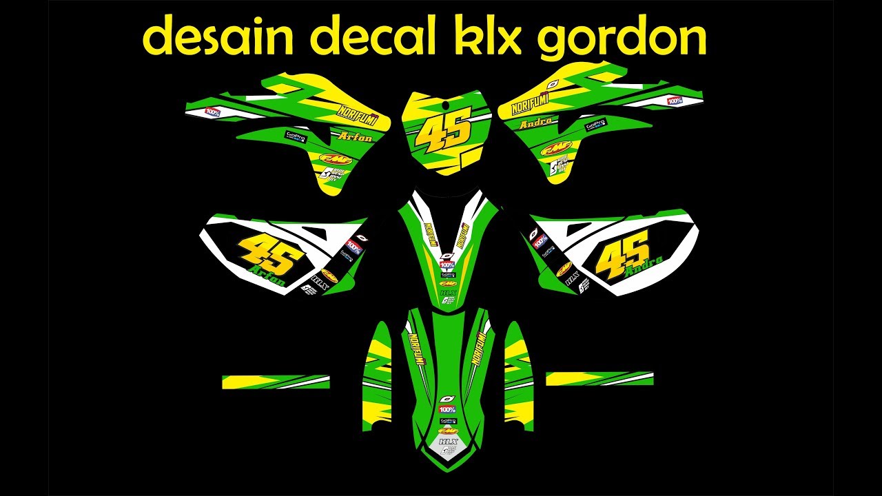 Detail Desain Decal Klx Gordon Nomer 47