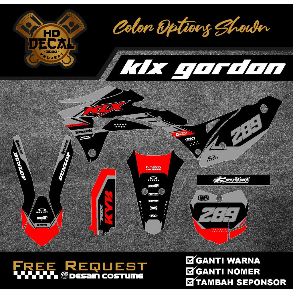 Detail Desain Decal Klx Gordon Nomer 6