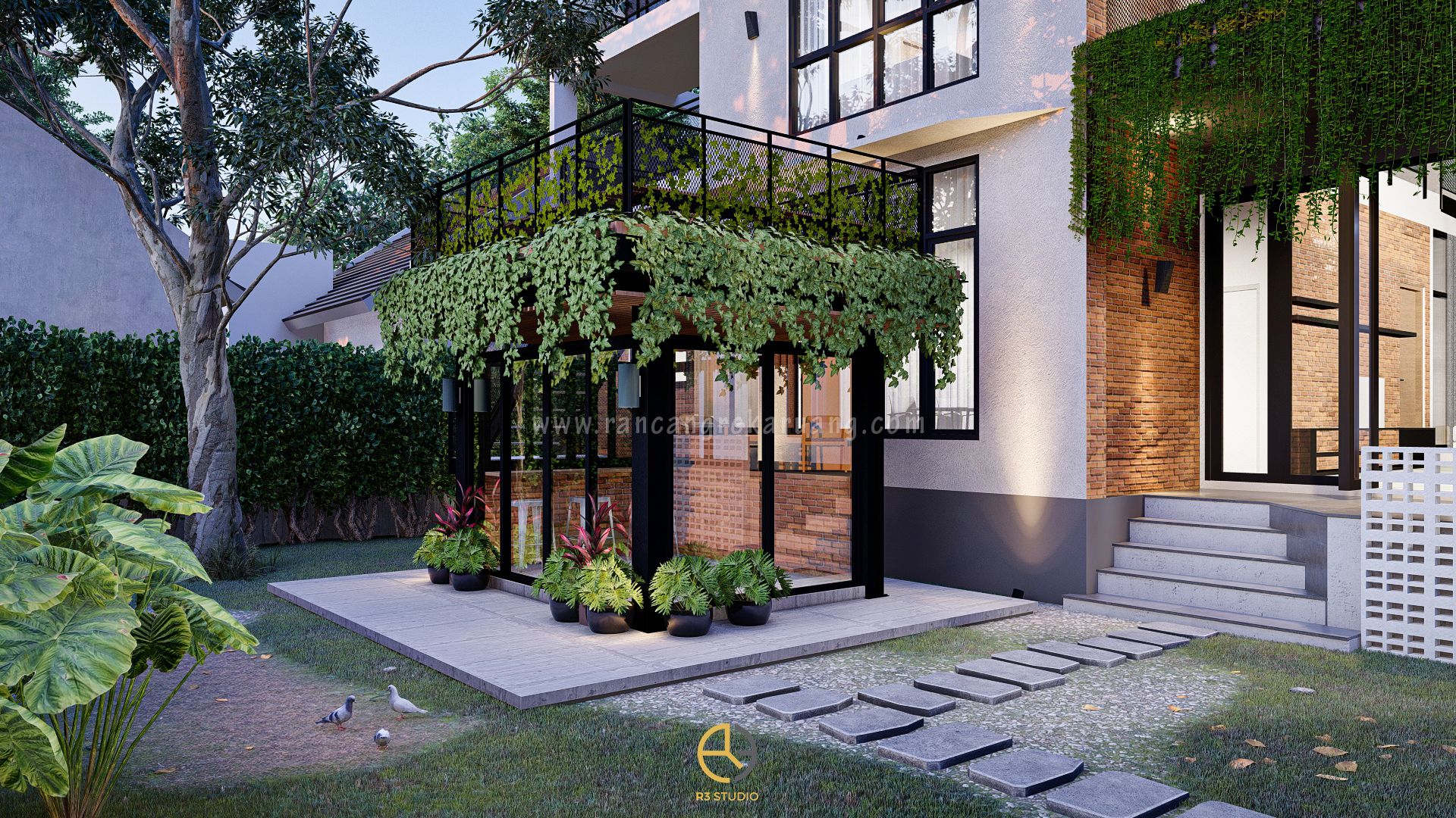 Detail Desain Fasad Rumah Industrial Nomer 51