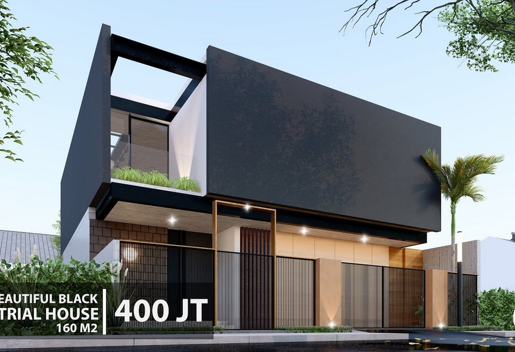 Detail Desain Fasad Rumah Industrial Nomer 55