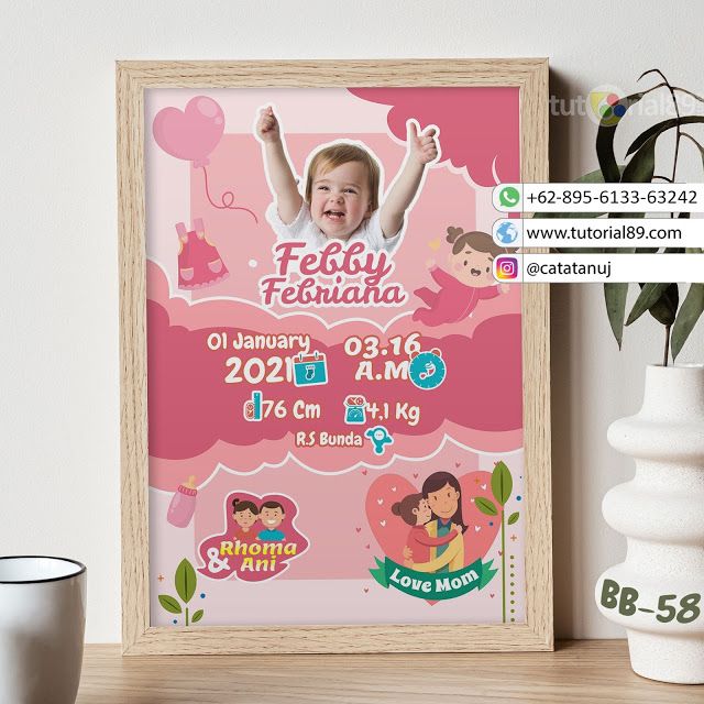 Detail Desain Frame Biodata Bayi Nomer 40