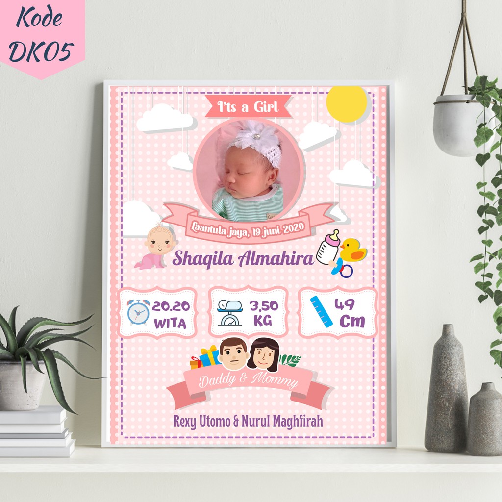 Detail Desain Frame Biodata Bayi Nomer 42