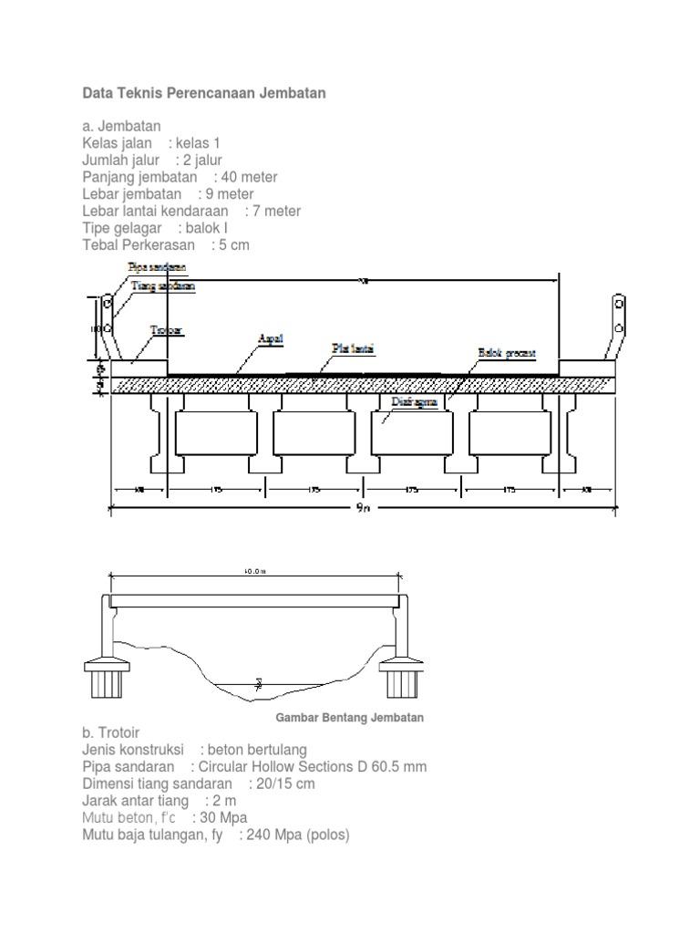 Desain Gambar Jembatan Bentang 40 Meter - KibrisPDR