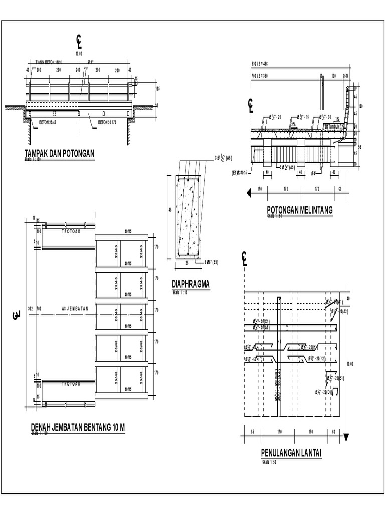 Detail Desain Gambar Jembatan Bentang 40 Meter Nomer 15