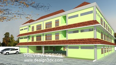 Detail Desain Gambar Kerja Asrama Sekolah 3 Lantai Nomer 22