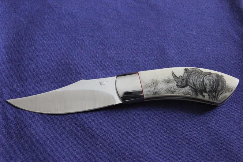 Detail Giraffe Bone Knife Scales Nomer 21