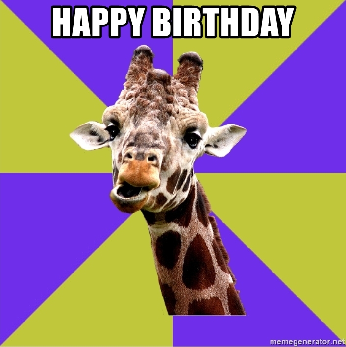 Detail Giraffe Happy Birthday Meme Nomer 17