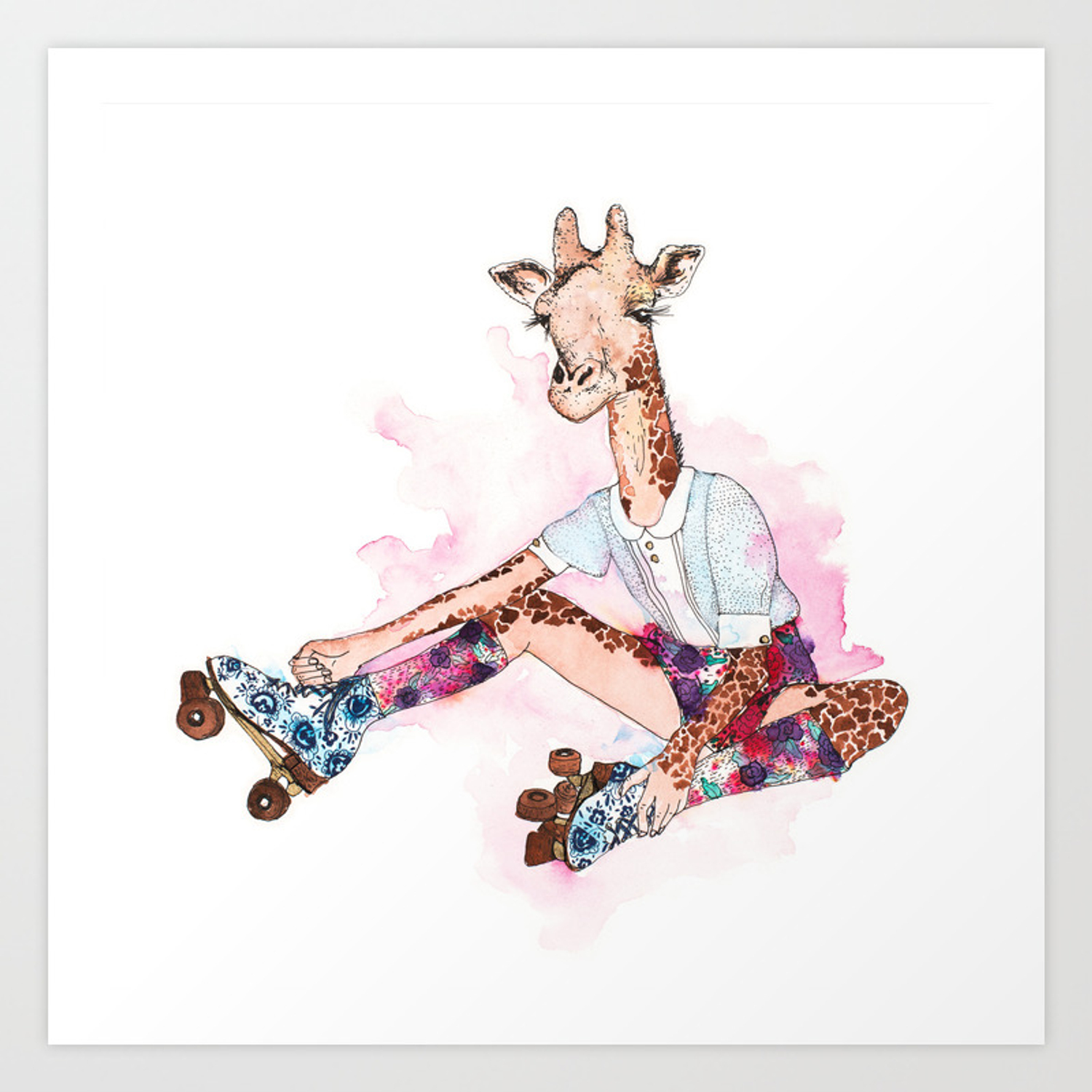 Detail Giraffe On Roller Skates Nomer 14