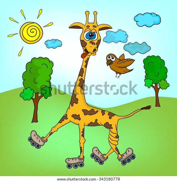 Detail Giraffe On Roller Skates Nomer 21