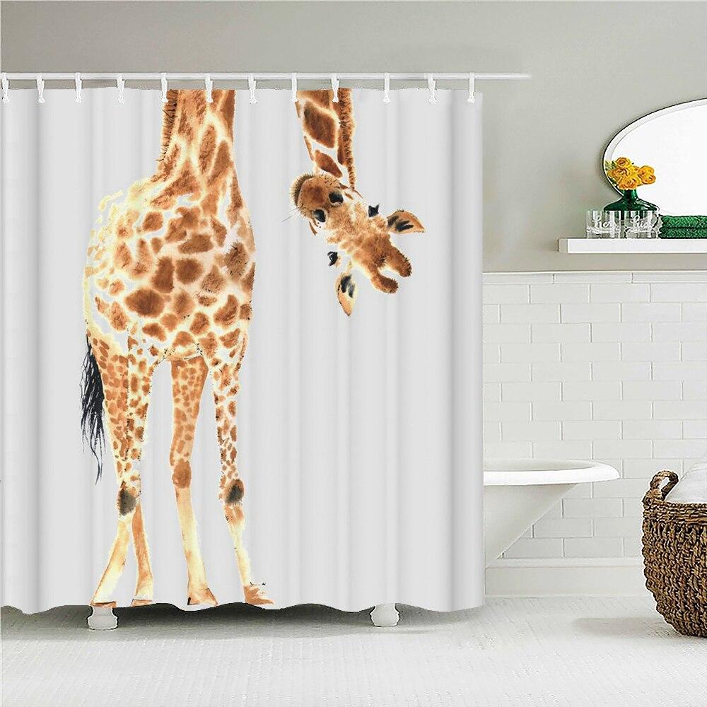 Detail Giraffe On Shark Shower Curtain Nomer 39