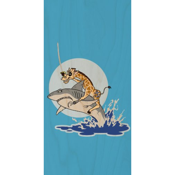 Detail Giraffe Riding Shark Shower Curtains Nomer 30