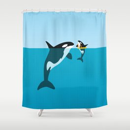 Detail Giraffe Riding Shark Shower Curtains Nomer 42