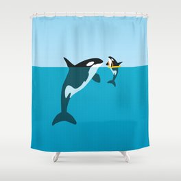 Detail Giraffe Riding Shark Shower Curtains Nomer 42