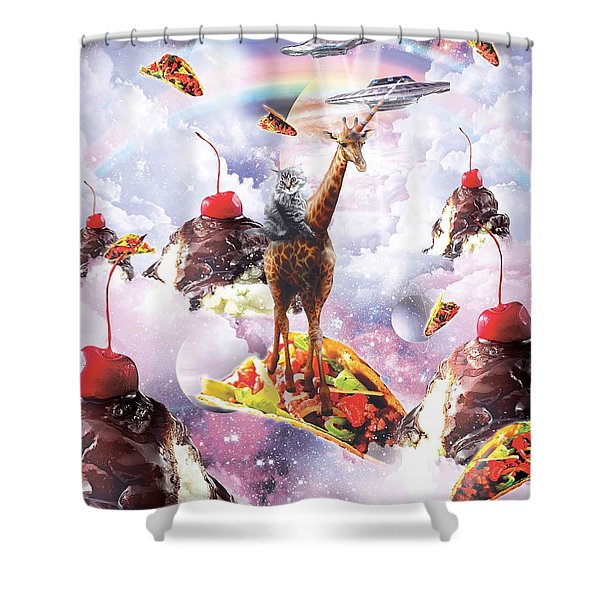 Detail Giraffe Riding Shark Shower Curtains Nomer 55