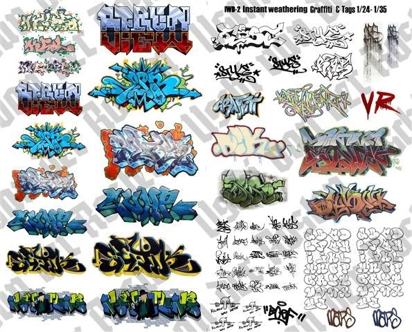 Detail 28mm Graffiti Decals Nomer 10