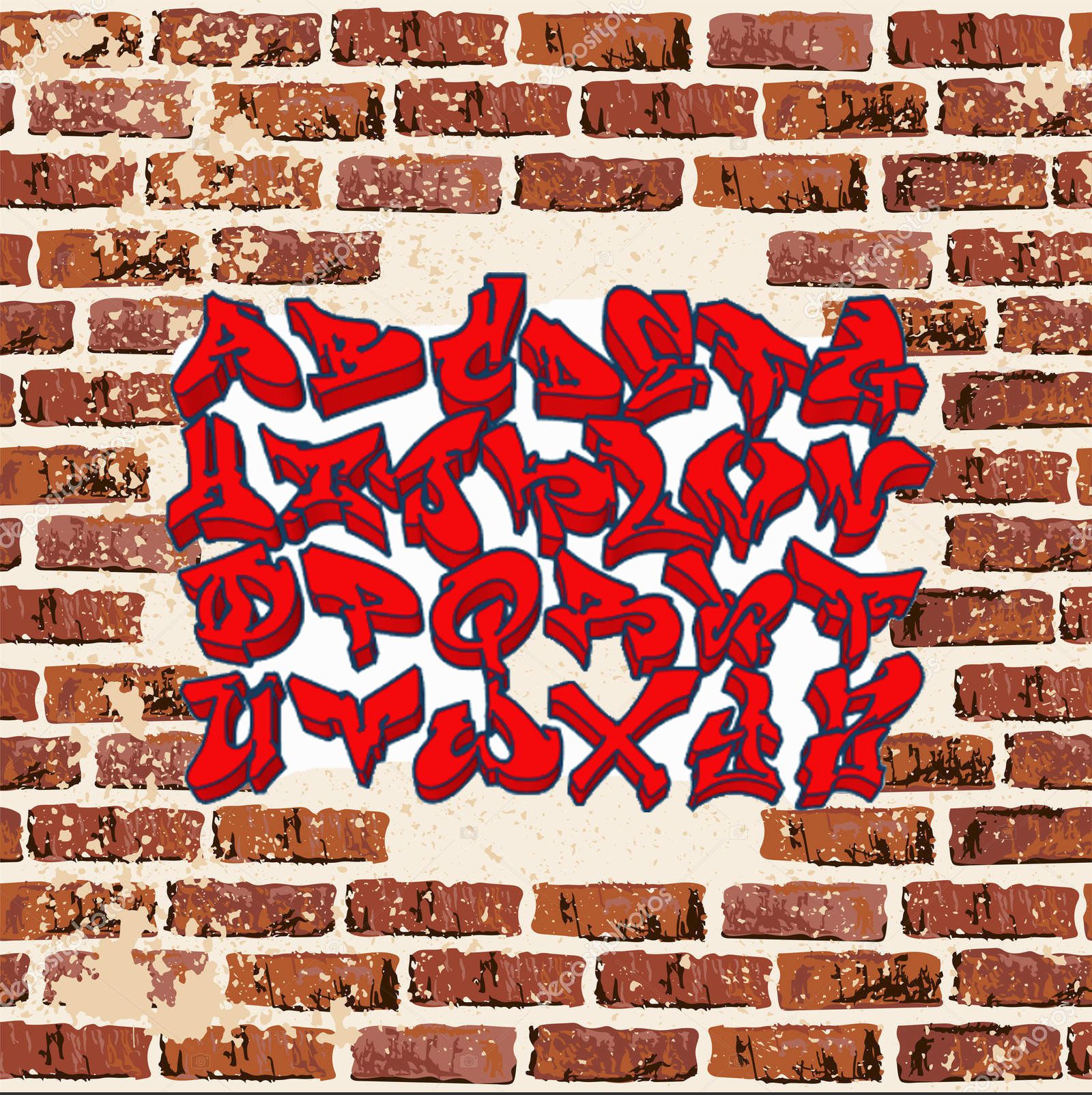 Detail 3d Graffiti Letter D Nomer 41