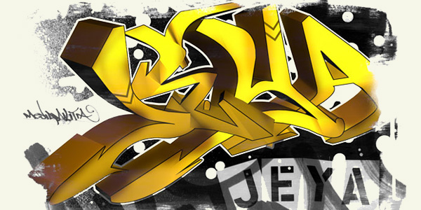 Detail 3d Graffiti Letter F Nomer 46