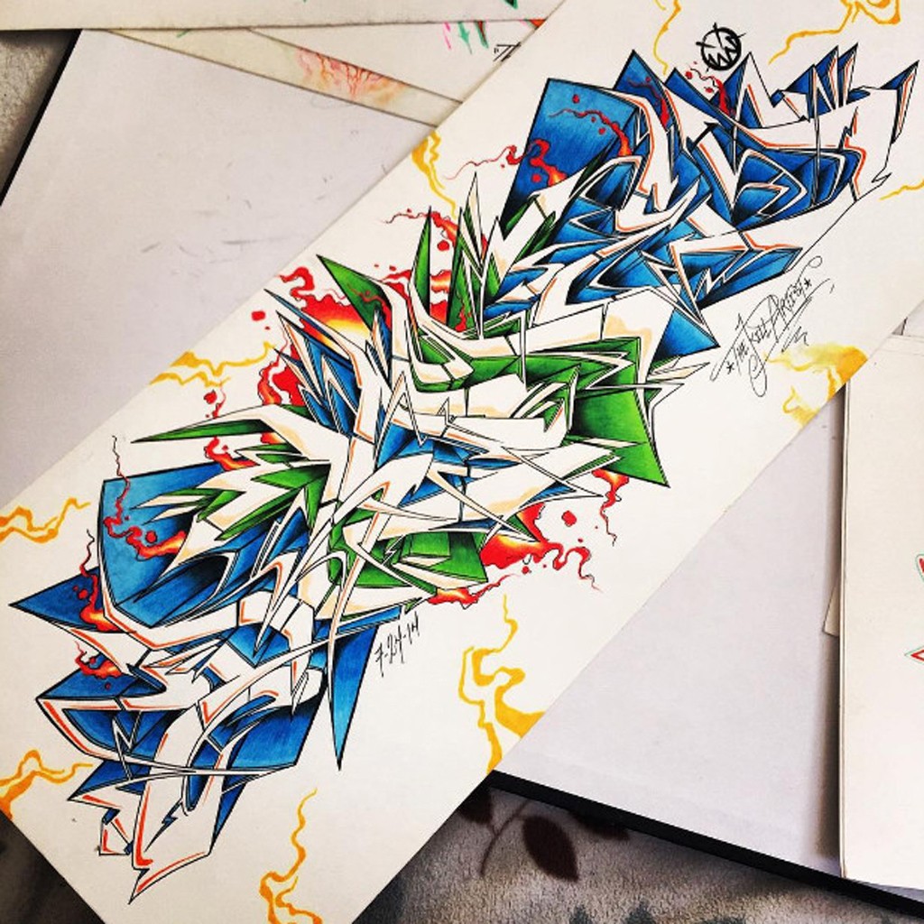 Detail 3d Graffiti Sketch Nomer 11