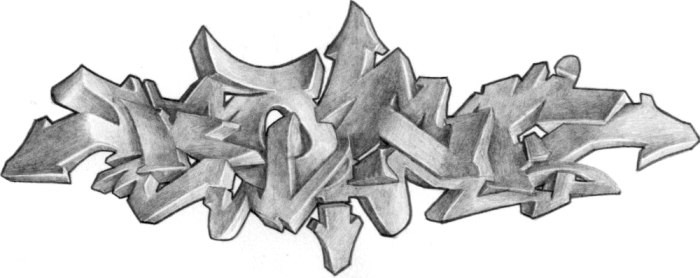 Detail 3d Graffiti Sketch Nomer 25