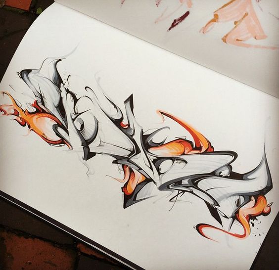 Detail 3d Graffiti Sketch Nomer 7