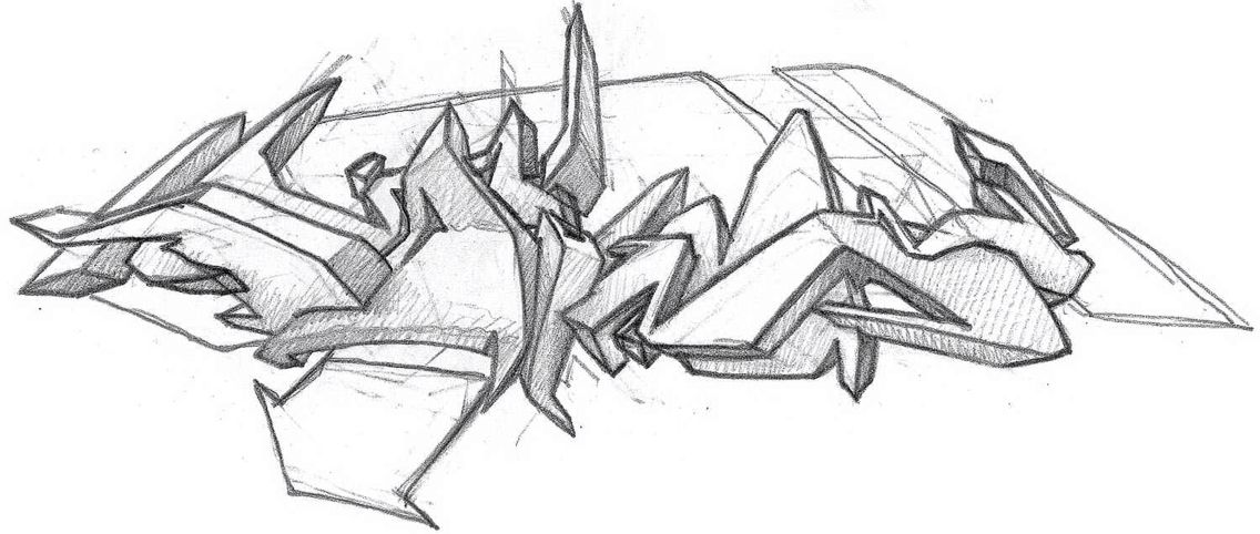 Detail 3d Graffiti Sketches Nomer 10