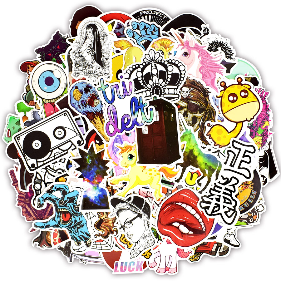 Detail 50 Pcs Colorful Random Sticker Mixed Graffiti Wallpaper Nomer 5