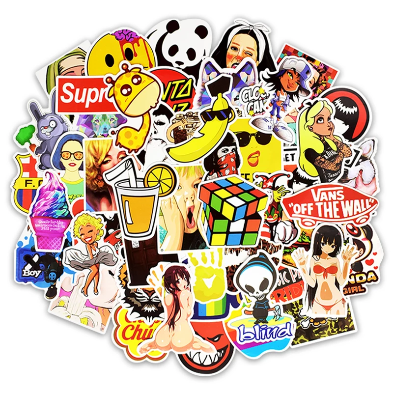 50pcs Colorful Random Sticker Mixed Graffiti - KibrisPDR