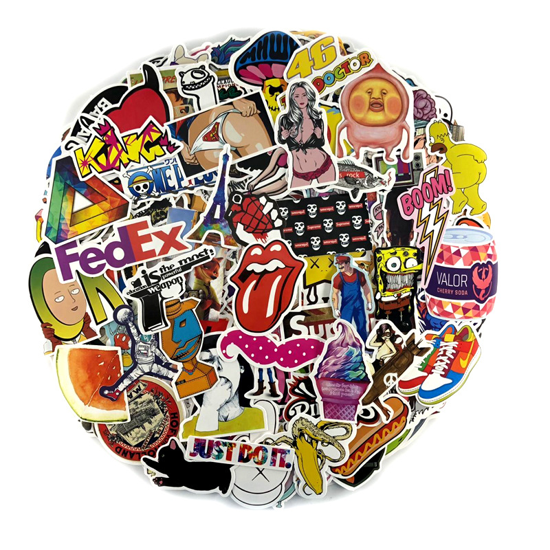 Detail 50pcs Colorful Random Sticker Mixed Graffiti Nomer 6