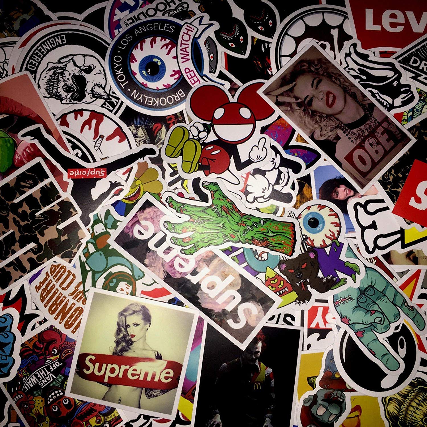 Detail 50pcs Colorful Random Sticker Mixed Graffiti 8k Nomer 15