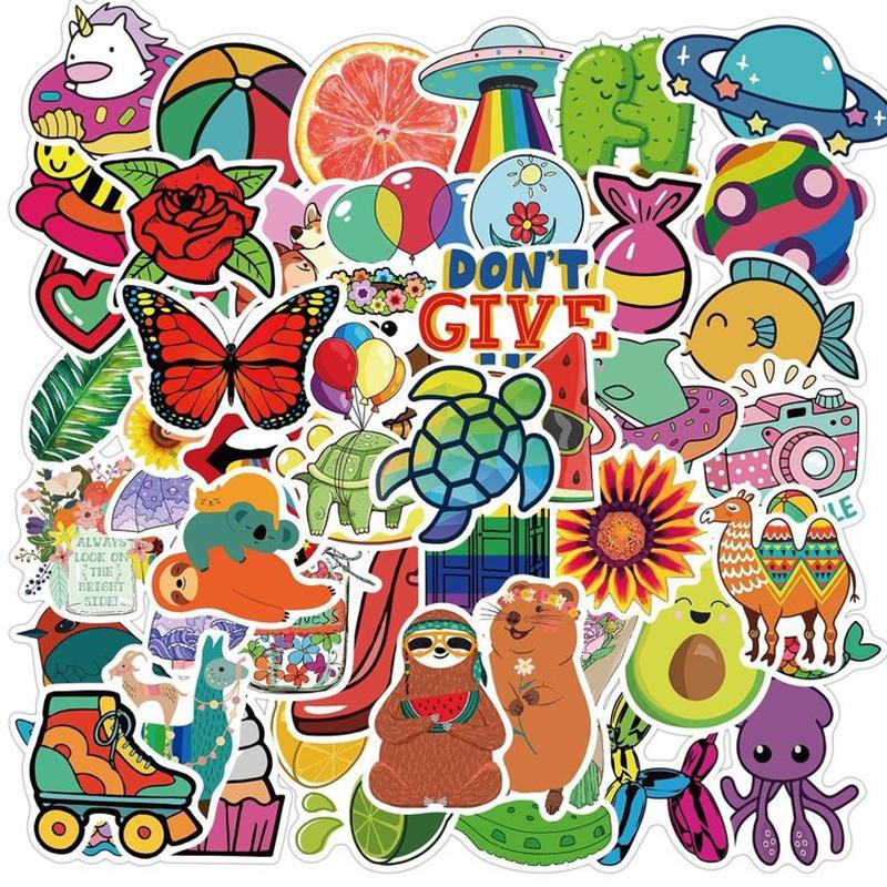 Detail 50pcs Colorful Random Sticker Mixed Graffiti Walpaper Nomer 48