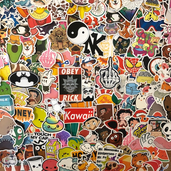 Detail 50pcs Colorful Random Sticker Mixed Graffiti Walpaper Nomer 53