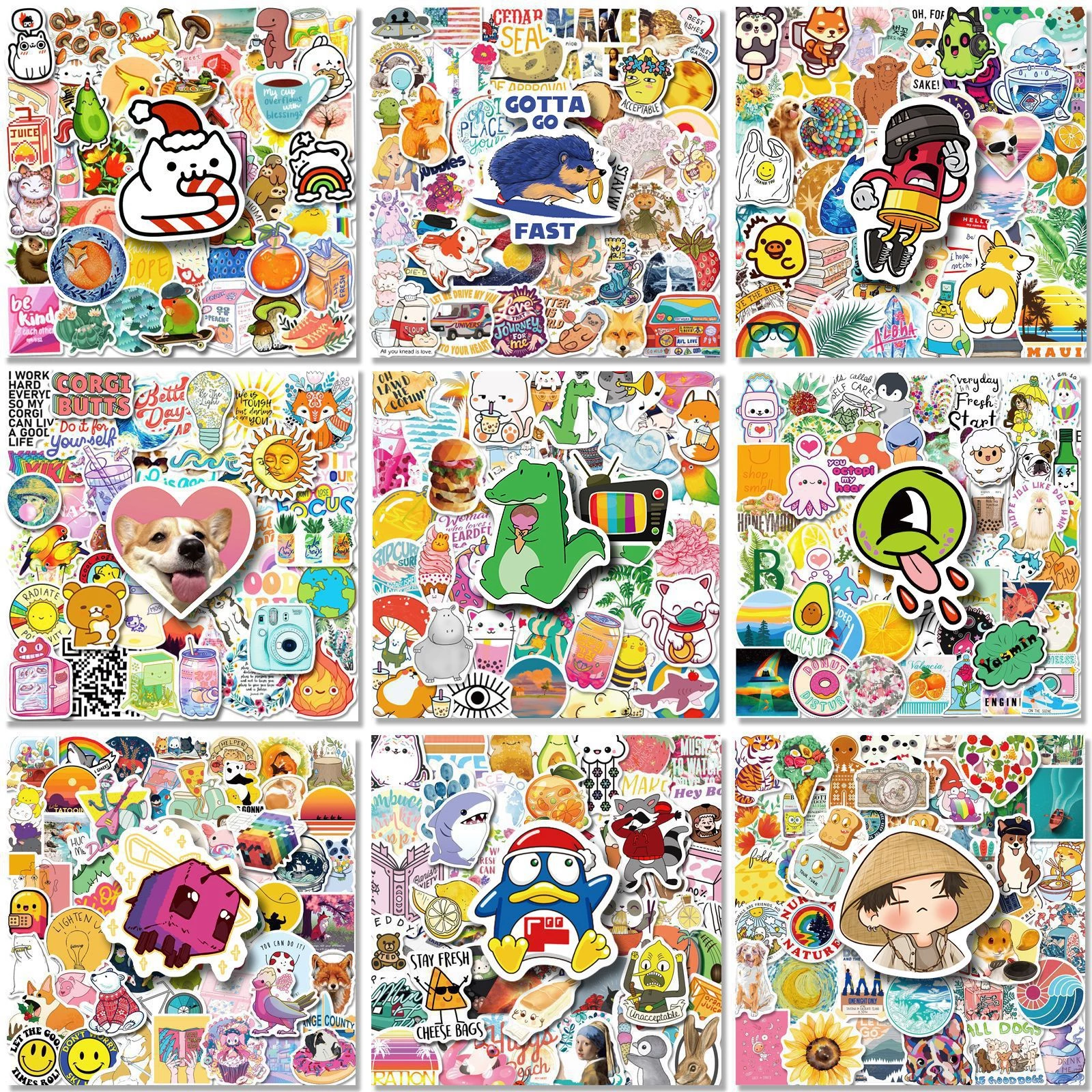 Detail 50pcs Colorful Random Sticker Mixed Graffiti Walpaper Nomer 56