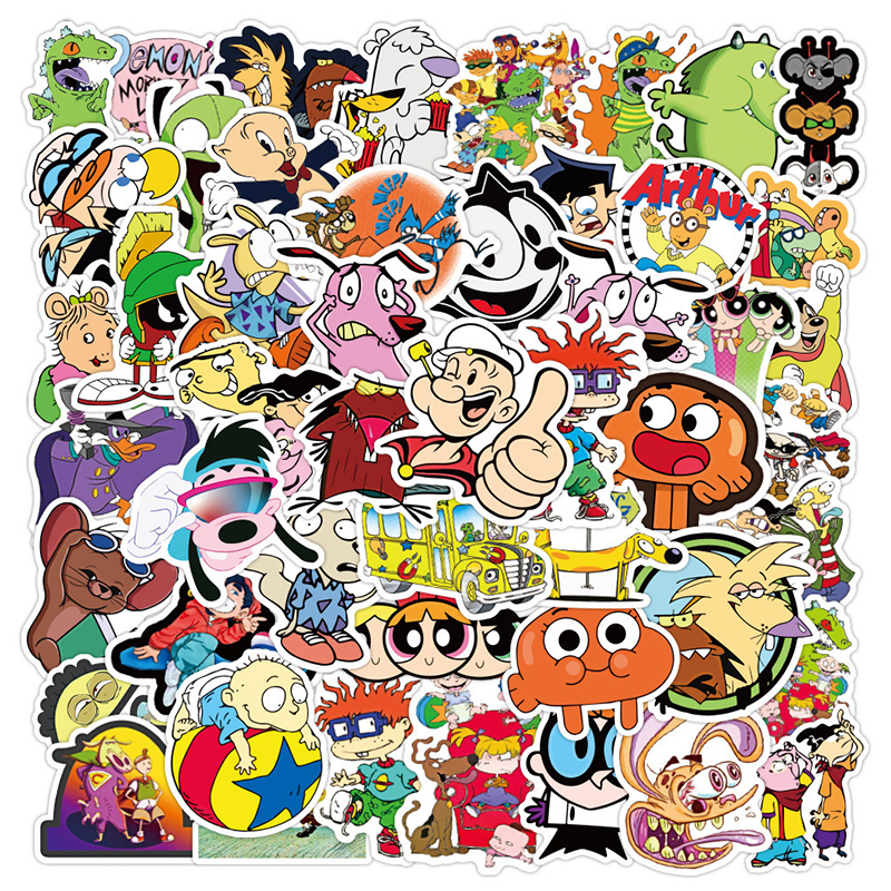 Detail 50pcs Colorful Random Sticker Mixed Graffiti Walpaper Nomer 57