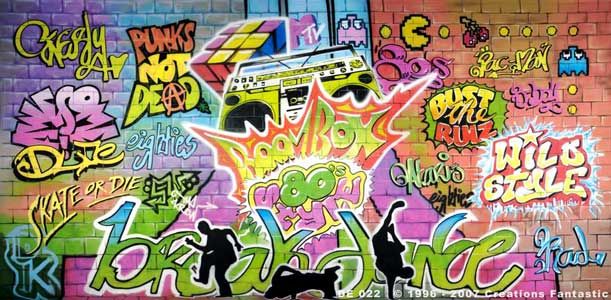 Detail 80s Graffiti Backdrop Nomer 16