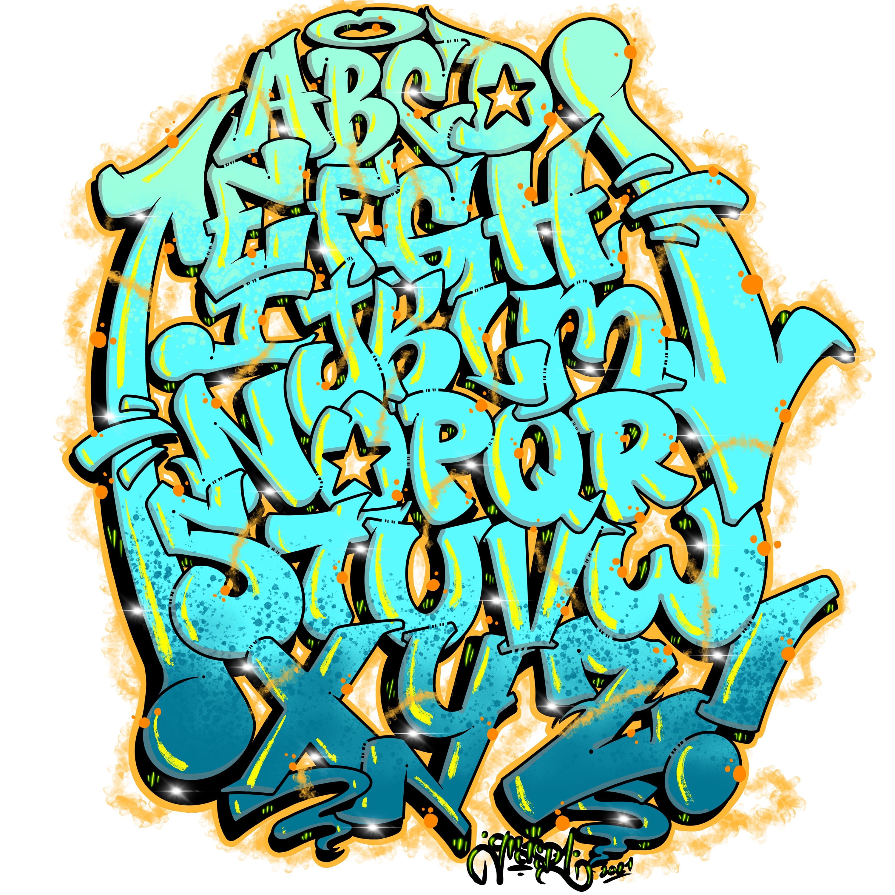 Detail Abjad Abc Graffiti Nomer 7