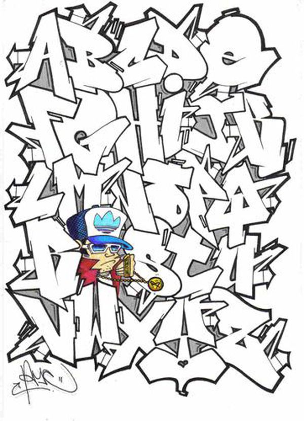 Detail Abjad Graffiti Bubble 3d Nomer 4